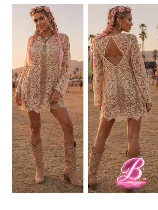 Free People Tops - Free People Boho Festival Lace Tunic - Ivory - Small - Like New